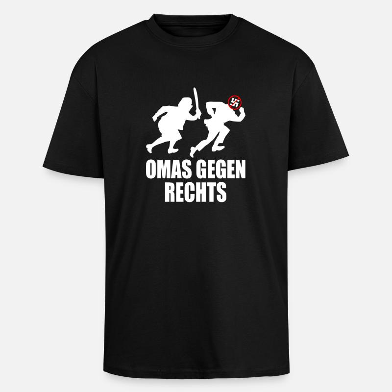 Omas gegen rechts - Oversized Heavyweight Unisex T-Shirt - Schwarz