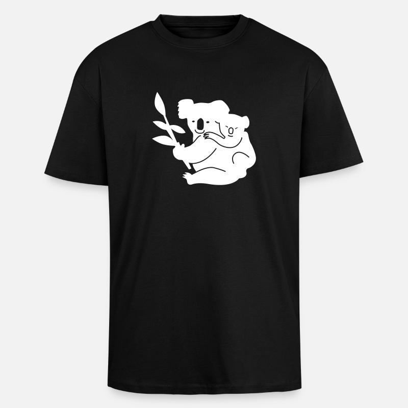 koala - Oversized Heavyweight Unisex T-Shirt - Schwarz