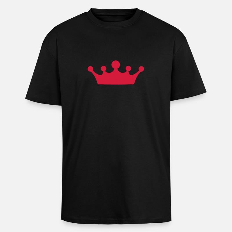 Crown - Oversized Heavyweight Unisex T-Shirt - Schwarz