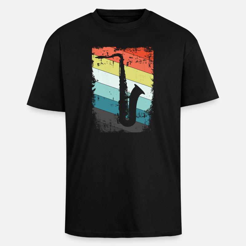 Saxofon Saxophon - Oversized Heavyweight Unisex T-Shirt - Schwarz