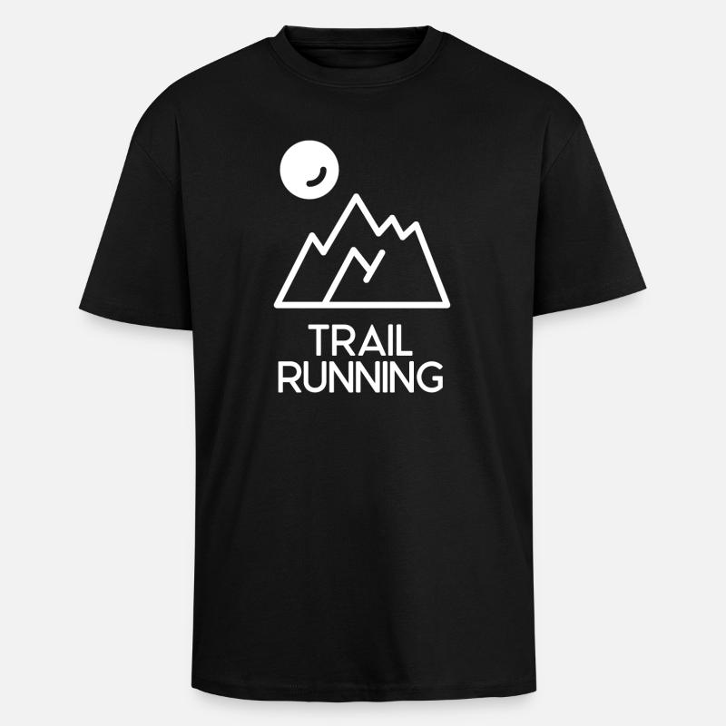 Trailrunning - Oversized Heavyweight Unisex T-Shirt - Schwarz