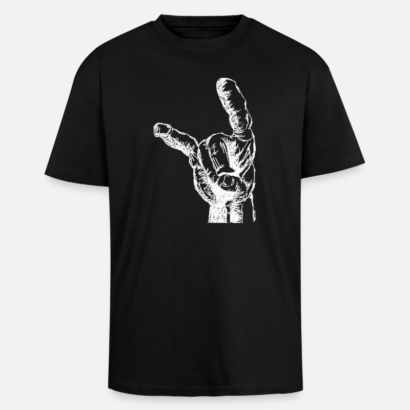 La main de Headbanger - T-shirt unisexe oversize épais - noir