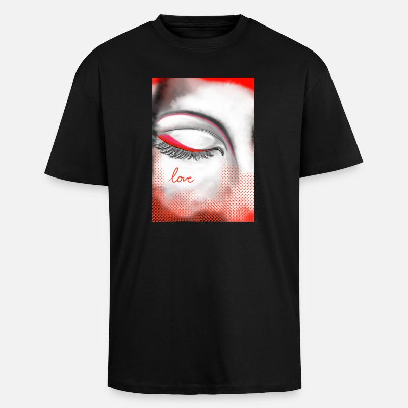Herz und Liebe auf Highlight - Oversized Heavyweight Unisex T-Shirt - Schwarz