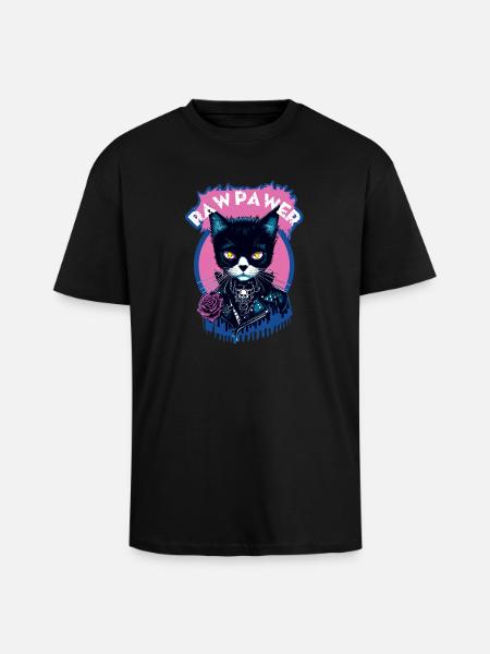 Chat Gothique - T-shirt unisexe oversize épais - noir