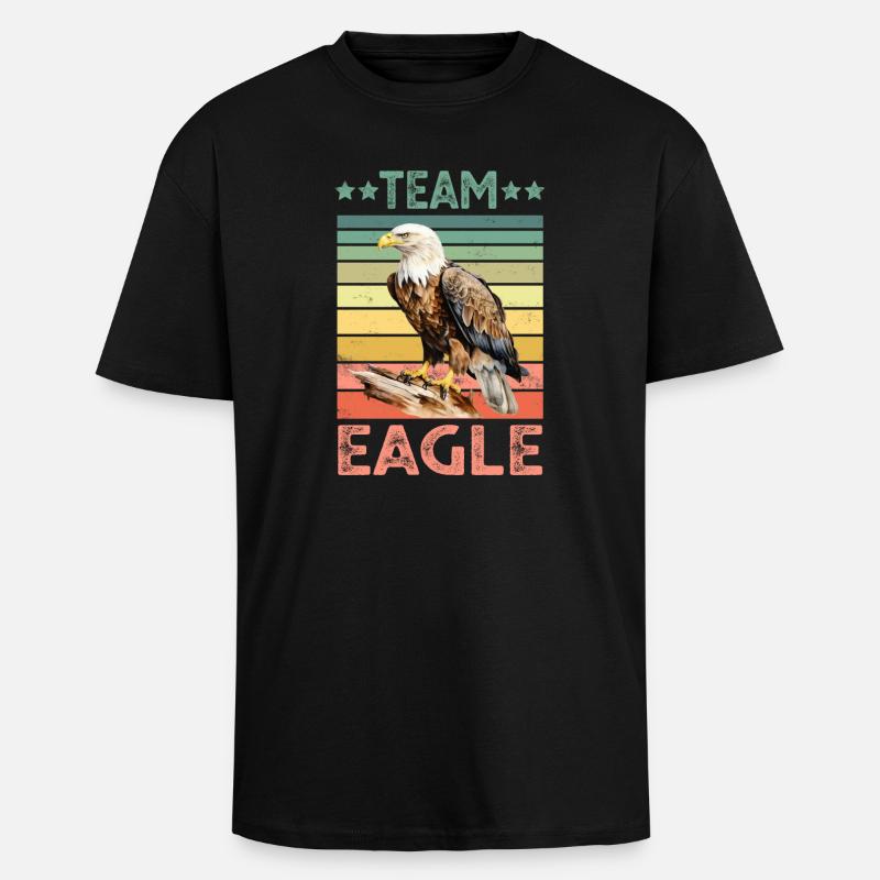 Eagle Bald Eagle - Unisex Oversized Heavyweight T-shirt - black