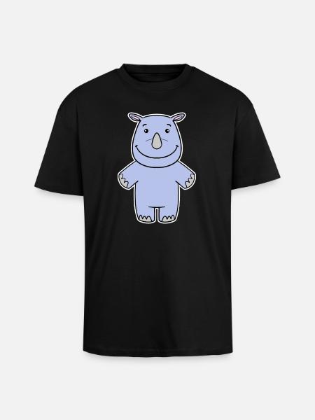 Nashorn Nashörner - Oversized Heavyweight Unisex T-Shirt - Schwarz