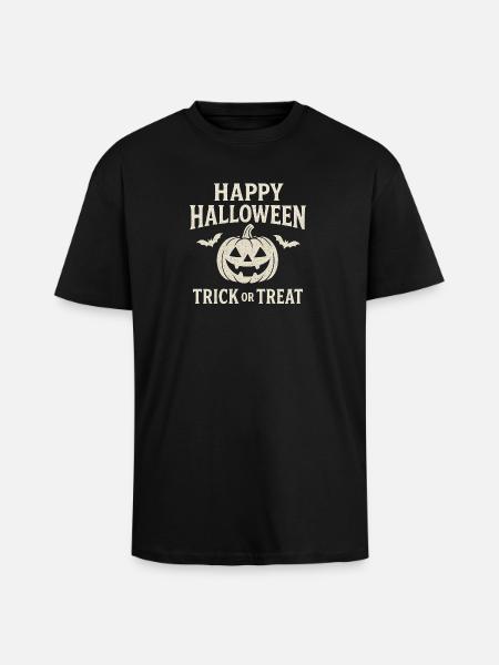 Halloween Pumpkin Trick or Treat - Unisex Oversized Heavyweight T-shirt - black