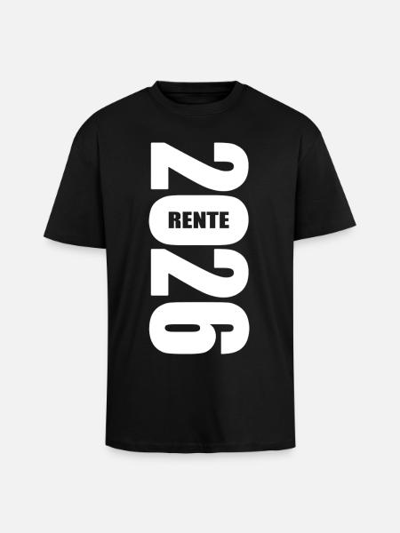 Rente 2026 - Retraite - Rente - T-shirt unisexe oversize épais - noir