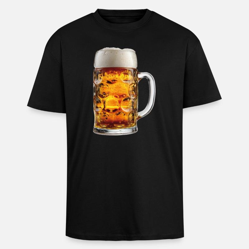 Chope de bière Chope de bière - T-shirt unisexe oversize épais - noir