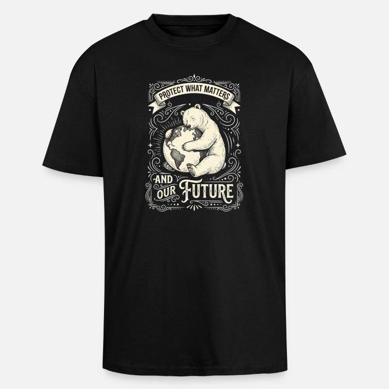 Panda Protection Future Ornament - Unisex Oversized Heavyweight T-shirt - black