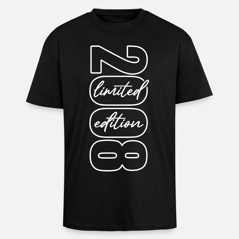 Édition limitée cadeau d’anniversaire 2008 - T-shirt unisexe oversize épais - noir