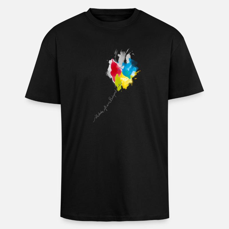 Farbkaskade Kaleidoskop - Oversized Heavyweight Unisex T-Shirt - Schwarz