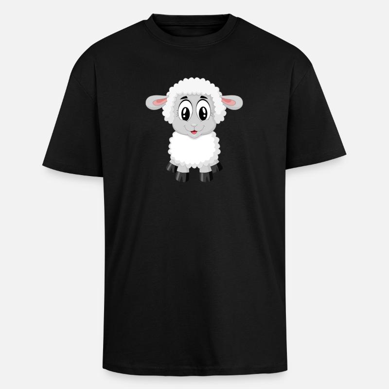 Lamm süß Kinder - Oversized Heavyweight Unisex T-Shirt - Schwarz