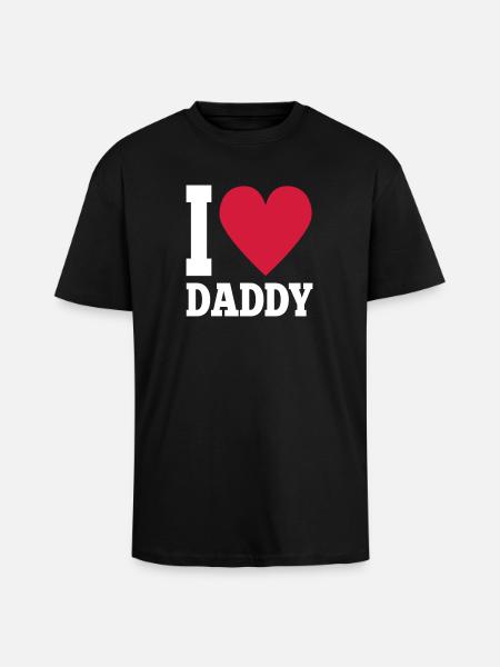 I Love Daddy - Oversized Heavyweight Unisex T-Shirt - Schwarz