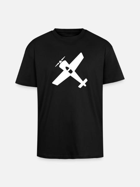 Flugzeug Geschenk Modellflugzeug - Oversized Heavyweight Unisex T-Shirt - Schwarz
