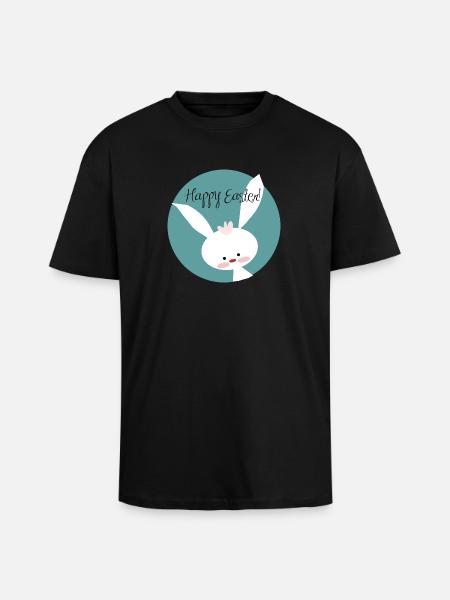 Happy Easter - Oversized Heavyweight Unisex T-Shirt - Schwarz