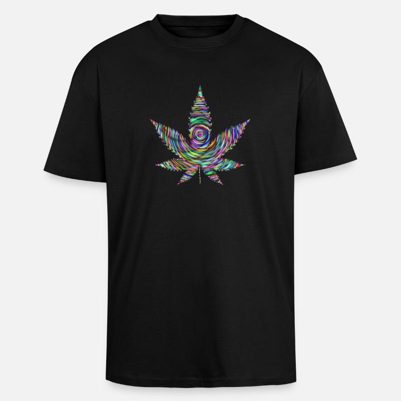 Regenbogen-Unkraut - Oversized Heavyweight Unisex T-Shirt - Schwarz