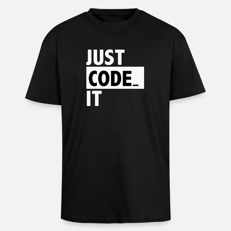 just code it - T-shirt unisexe oversize épais - noir
