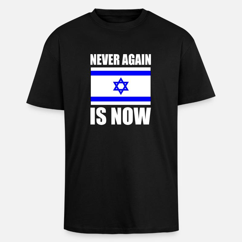 Never again is now - Oversized Heavyweight Unisex T-Shirt - Schwarz