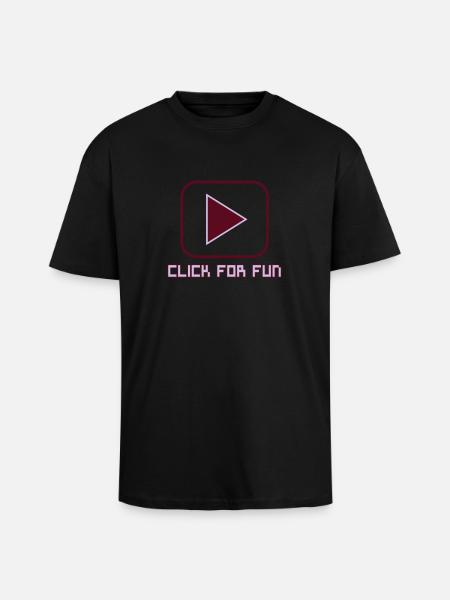CLICK FOR FUN V1 - Unisex Oversized Heavyweight T-shirt - black