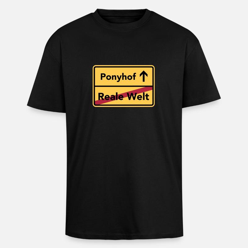 Ponyhof - Oversized Heavyweight Unisex T-Shirt - Schwarz