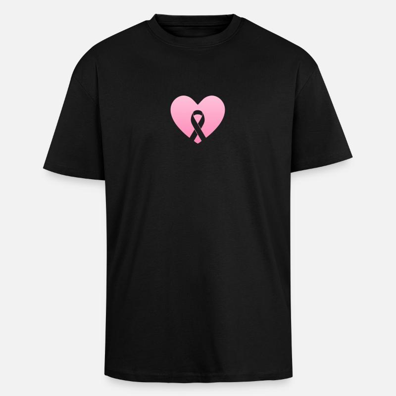 Rosa Herz mit Gewissensbogen - Oversized Heavyweight Unisex T-Shirt - Schwarz