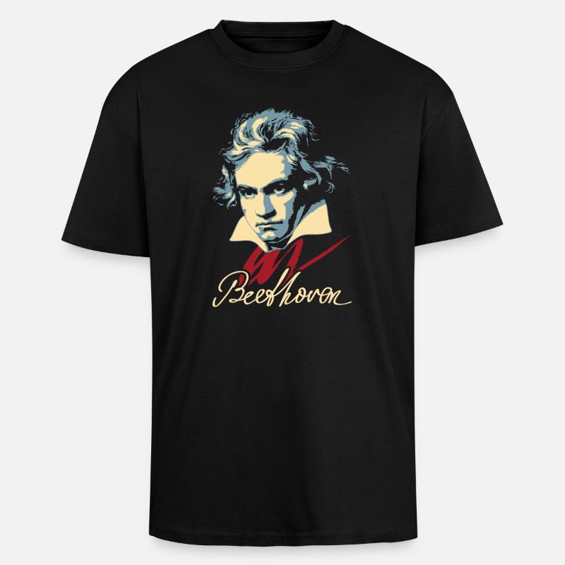 Beethoven (mørk) - Unisex oversized t-skjorte i kraftig kvalitet - svart