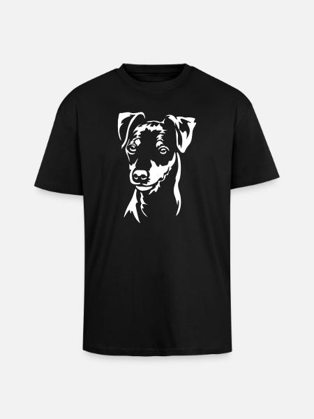Zwergpinscher Head "Black Edition" - Unisex Oversized Heavyweight T-shirt - black