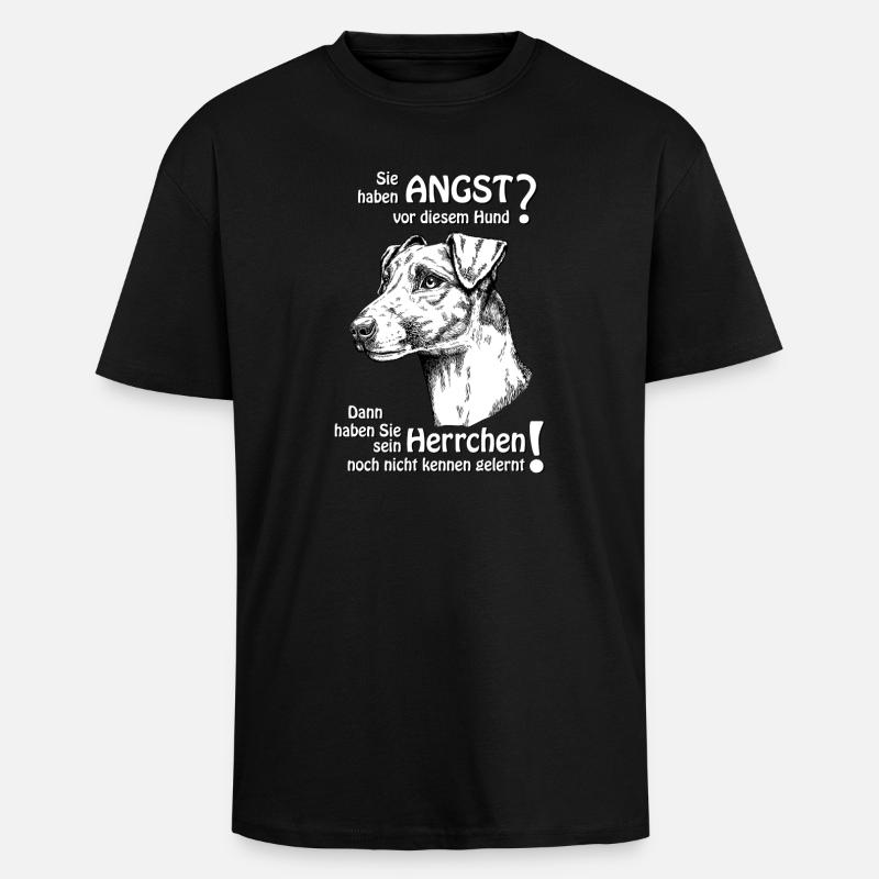 Angst vor Foxterrier? Herrchen - Oversized Heavyweight Unisex T-Shirt - Schwarz