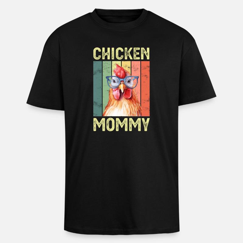 Poulets - T-shirt unisexe oversize épais - noir