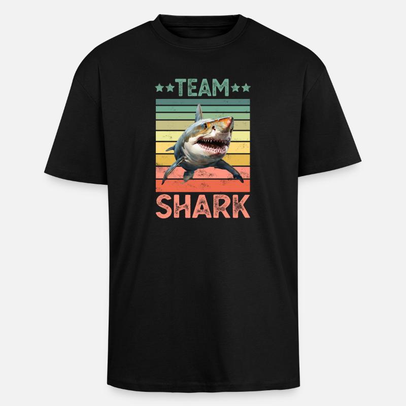Requin Requin - T-shirt unisexe oversize épais - noir
