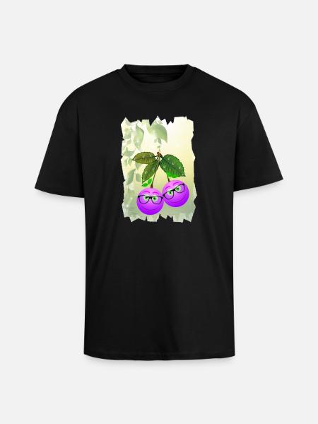 Brillenbeeren - Oversized Heavyweight Unisex T-Shirt - Schwarz