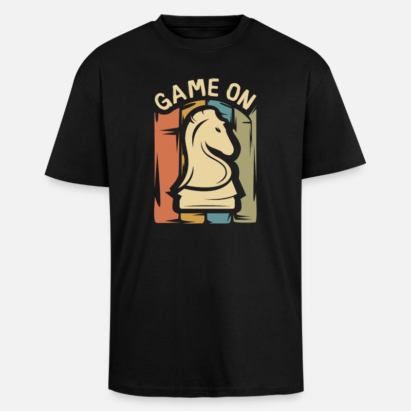 Game On Chess Design – Retro Springer - Unisex Oversized Heavyweight T-shirt - black