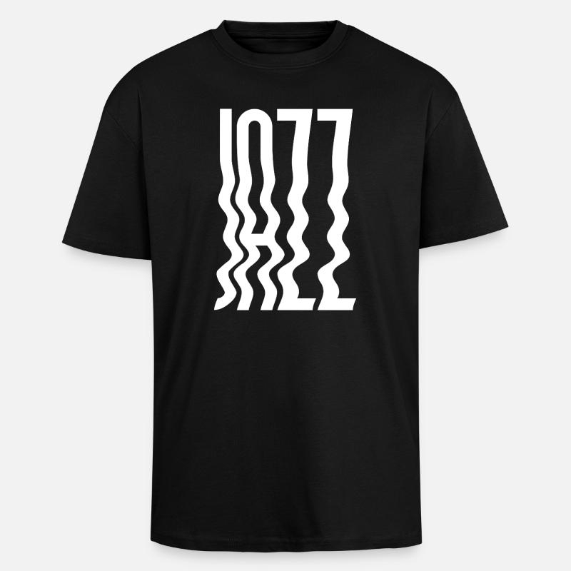 Abstract Wavy Jazz logo - Unisex Oversized Heavyweight T-shirt - black