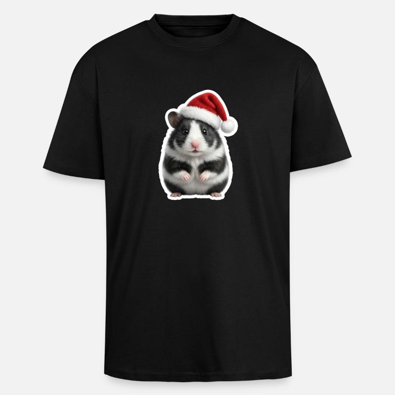 Kleiner Hamster mit vollen Backen - Oversized Heavyweight Unisex T-Shirt - Schwarz