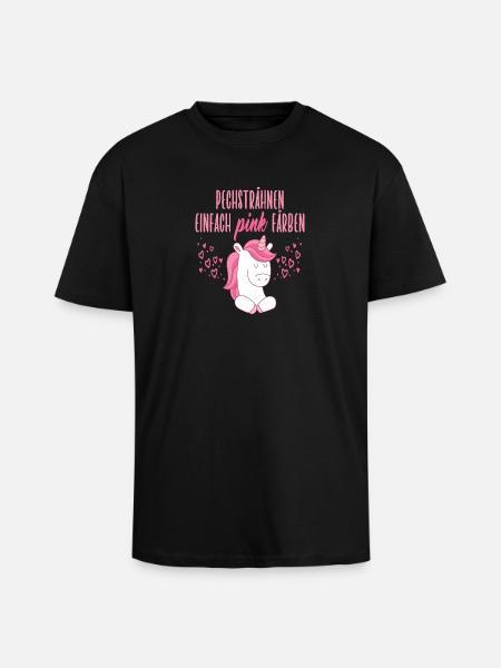 Pechsträhnen einfach pink färben - Oversized Heavyweight Unisex T-Shirt - Schwarz