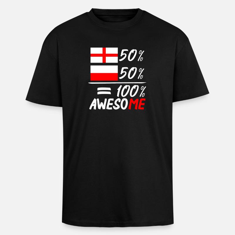 Half English Half polish - T-shirt unisexe oversize épais - noir