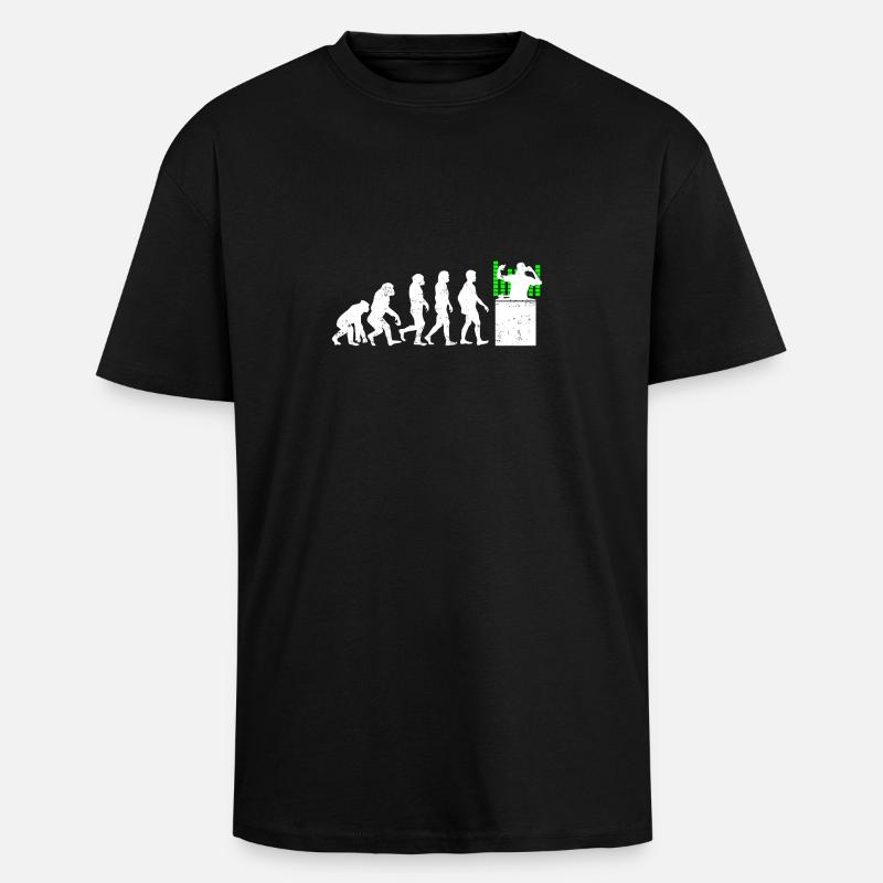 Dj evolution development music turntable - Unisex Oversized Heavyweight T-shirt - black