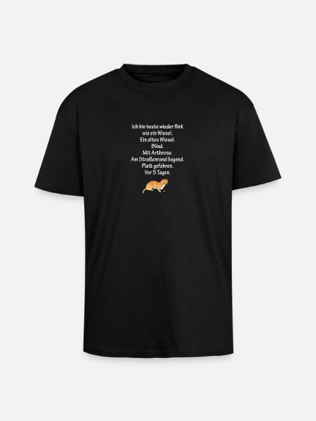 Flink wie ein Wiesel - Oversized Heavyweight Unisex T-Shirt - Schwarz