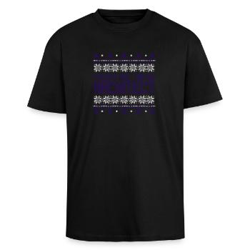 Architecte laid noël pull, professions zirkel - T-shirt unisexe oversize épais - noir - Devant - Alina (178cm) & Michal (187cm)