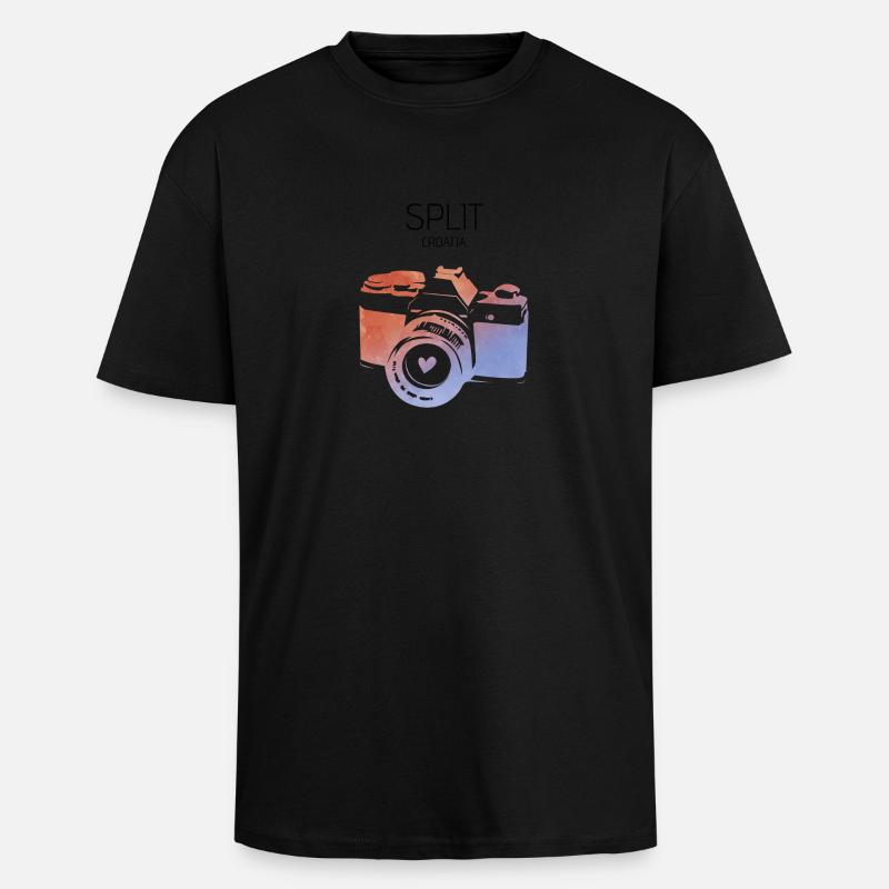 Split, Croatia - Unisex Oversized Heavyweight T-shirt - black