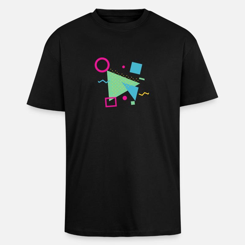 Modèle Vintage | Rétro | Idée cadeau - T-shirt unisexe oversize épais - noir