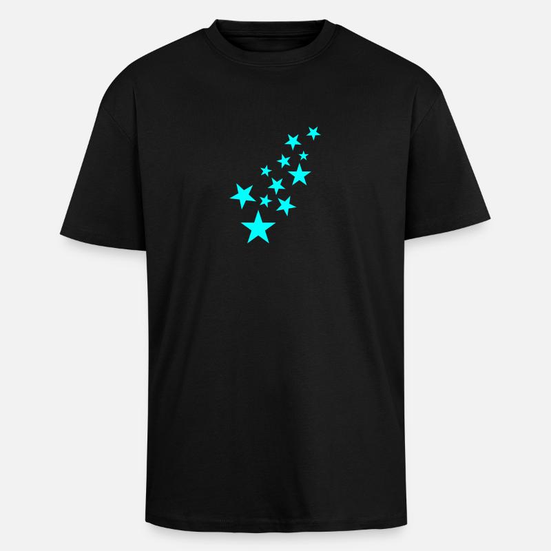 Stern Sternchen Muster Symbol - Oversized Heavyweight Unisex T-Shirt - Schwarz