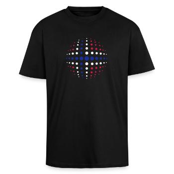 geo_dotsphere_norway_3c02 - T-shirt unisexe oversize épais - noir - Devant - Alina (178cm) & Michal (187cm)
