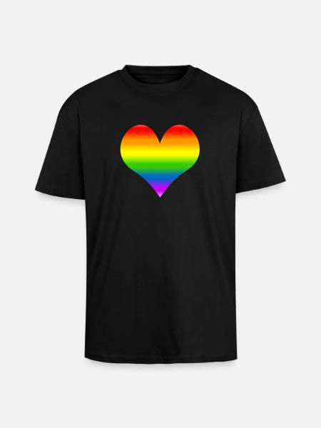 Rainbow heart - Unisex Oversized Heavyweight T-shirt - black