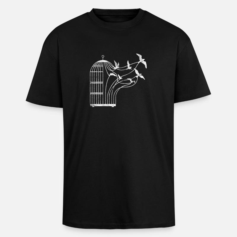 Vögel Käfig Geschenk Vogel Vogel shirt - Oversized Heavyweight Unisex T-Shirt - Schwarz