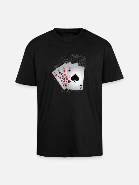 4 Aces - Unisex Oversized Heavyweight T-shirt - black