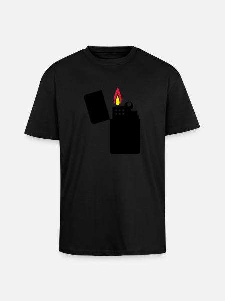 feuerzeug_02 - Oversized Heavyweight Unisex T-Shirt - Schwarz