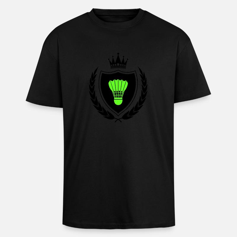 wappen badminton - Oversized Heavyweight Unisex T-Shirt - Schwarz
