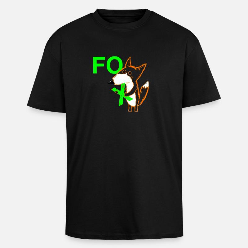 Le X dans FOX - T-shirt unisexe oversize épais - noir